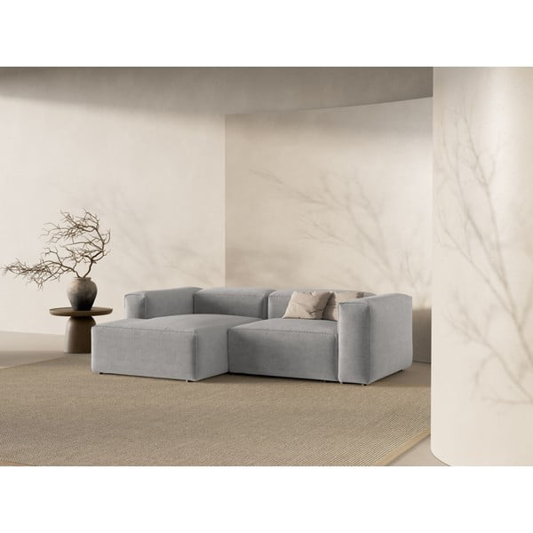 Šviesiai pilkos spalvos kampinė sofa (su kairiuoju kampu/su gultu) Bergamo – Cosmopolitan Design-image-1