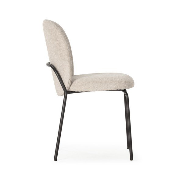 Juodos spalvos/kreminės spalvos valgomojo kėdės 4 vnt. Daia – Marckeric-image-2