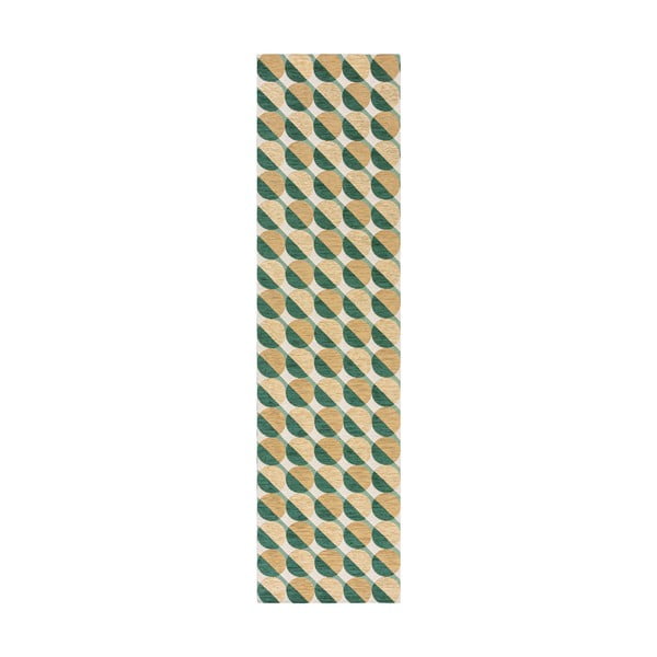 Kilimas geltonos spalvos/žalios spalvos 60x230 cm Carlos Circle Geo – Flair Rugs