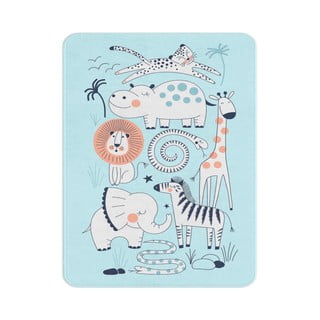Vaikiškas kilimas mėlynos spalvos 100x140 cm Happy Zoo – Oyo Concept