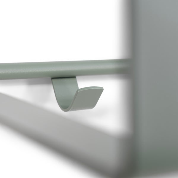 Pilkai žalios spalvos iš metalo sieninė lentyna su lentyna 100 cm Rex – Spinder Design-image-3