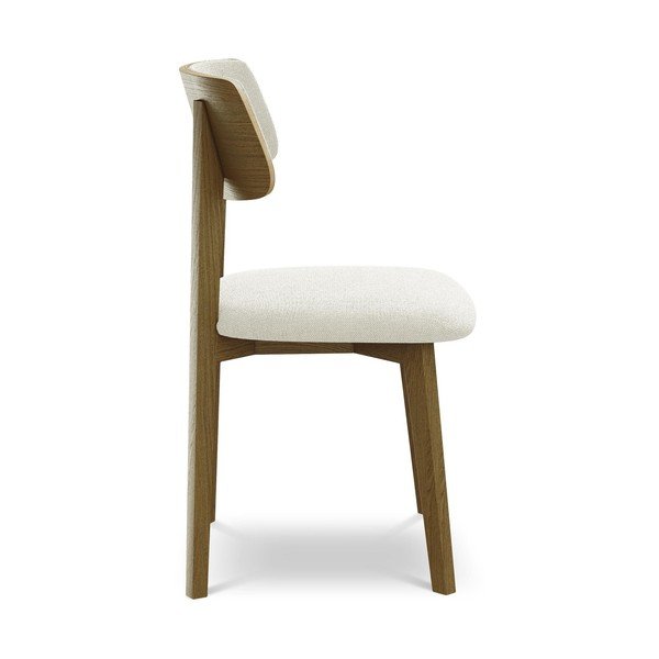 Kreminės spalvos iš medienos masyvo valgomojo kėdė Niu – Makamii-image-2