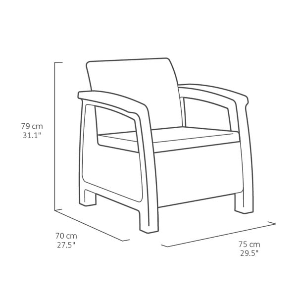 Sodo poilsio baldų komplektas pilkos spalvos 4 žmonėms Bahamas – Keter-image-4