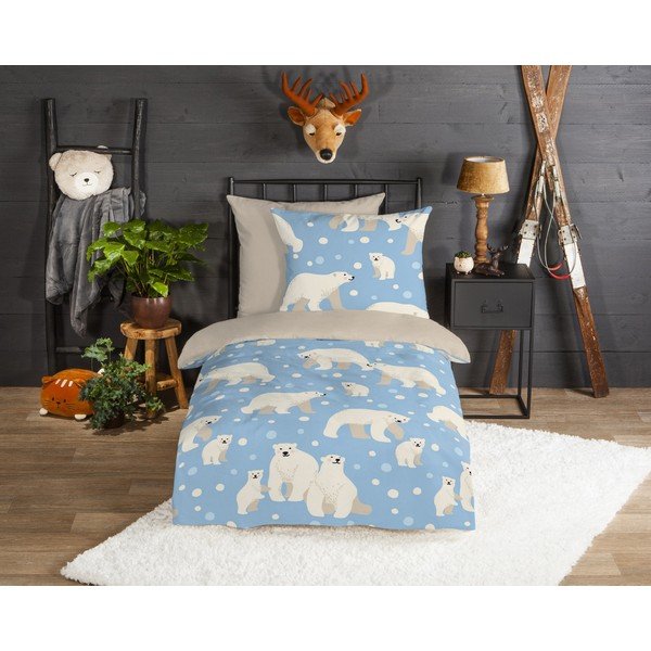 Flanelinė vaikiška patalynė viengulė lovai 140x200 cm - Good Morning-image-1