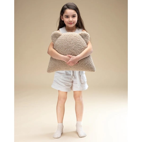 Šviesiai rudos spalvos iš boucle vaikiška sofos pagalvėlė Bear – Wigiwama-image-3