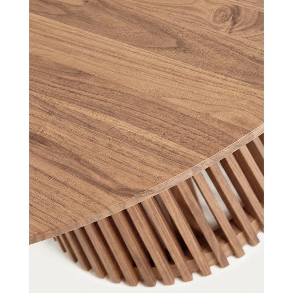 Iš tikmedžio masyvo apvalios formos valgomojo stalas natūralios spalvos ø 90 cm Jeanette – Kave Home-image-3