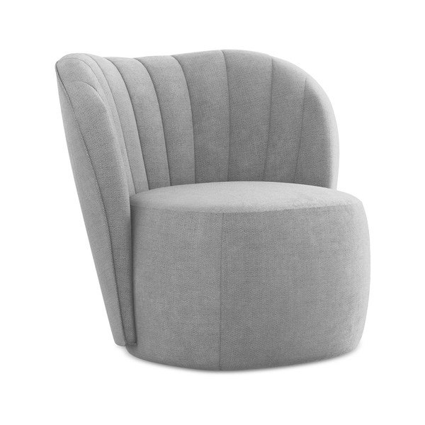 Pilkos spalvos krėslas iš šenilinio audinio Keloa – Makamii