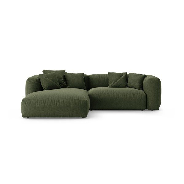 Žalios spalvos sulankstoma modulinė kampinė sofa (su kairiuoju kampu/su gultu) – Micadoni 