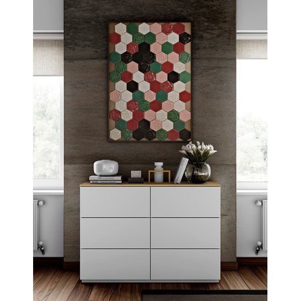 Balta komoda su ąžuoliniu stalviršiu, 120 x 84 cm Join - TemaHome-image-1