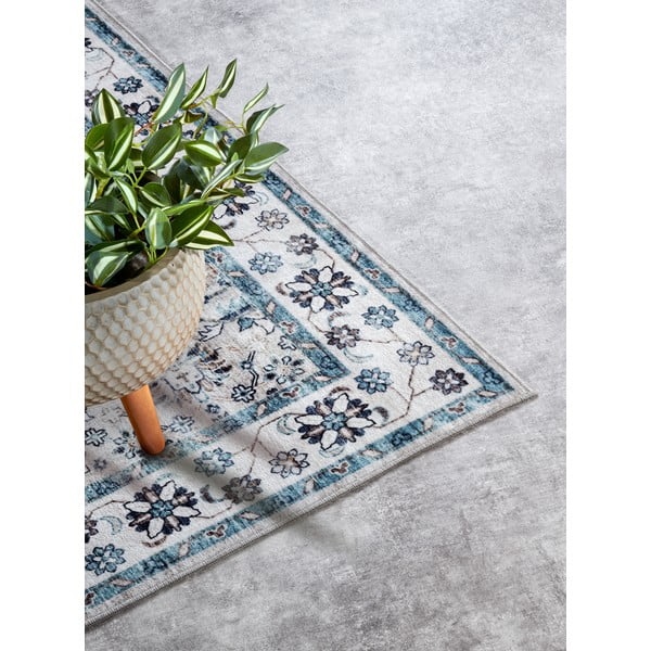 Kilimas šviesiai mėlynos spalvos 200x290 cm Saveh Cream Blue – Elle Decoration-image-2