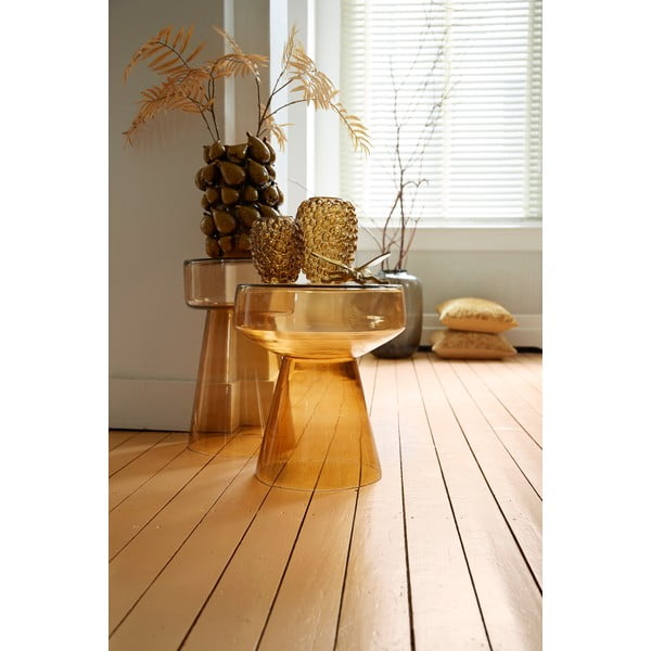 Iš stiklo apvalios formos šoninis stalas ø 30 cm Dakwa – Light & Living-image-1