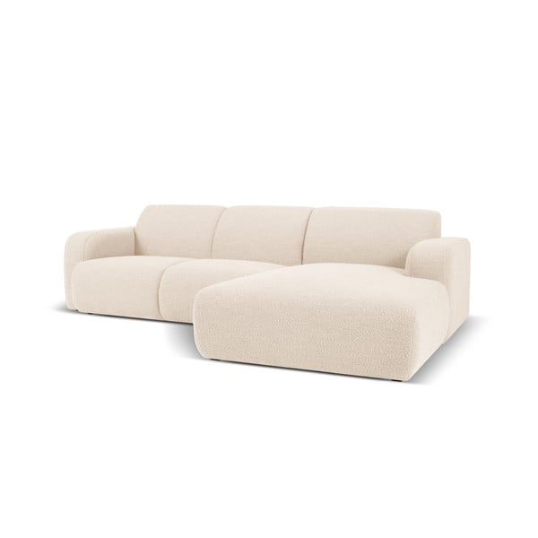 Kampinė sofa smėlio spalvos iš boucle (su dešiniuoju kampu) Molino – Micadoni Home-image-2