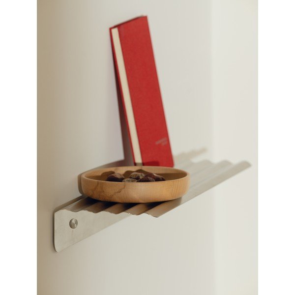 Sidabrinės spalvos iš metalo sieninė lentyna 50 cm Olbi – noo.ma-image-3