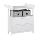 Baltos spalvos su vystymo stalu vaikiška šoninė spintelė 75x100x87 cm Hamburg – Roba