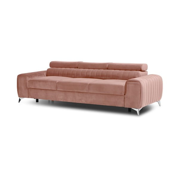 Rožinės spalvos iš velveto sulankstoma sofa 261 cm Laurence – ELTAP-image-2