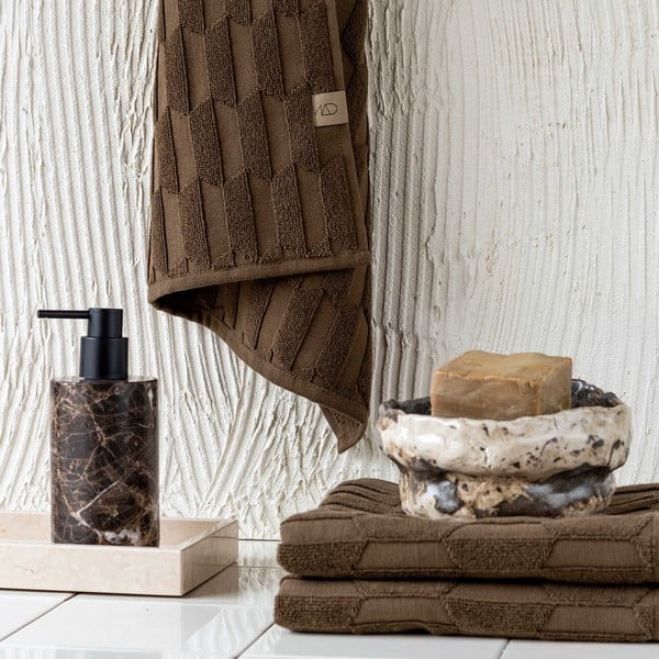 Tamsiai rudas medvilninis rankšluostis 50x95 cm Geo - Mette Ditmer Denmark-image-3