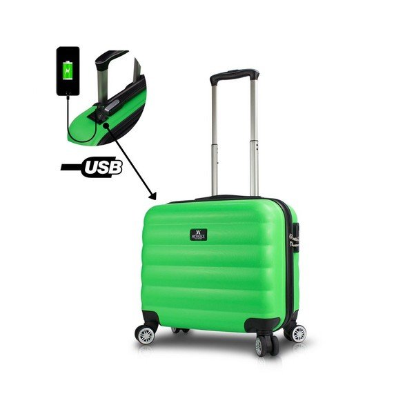 Žalios spalvos kelioninis lagaminas ant ratukų su USB prievadu My Valice COLORS RESSNO Cabin Suitcase-image-1
