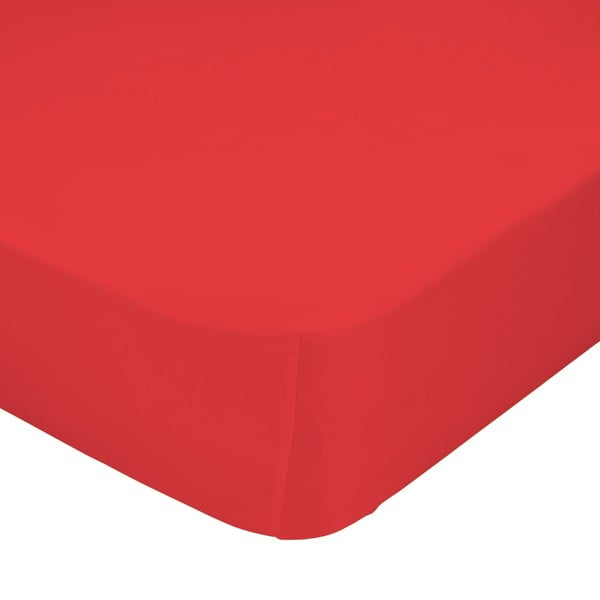 Raudona elastinė paklodė "HF Living Basic", 140 x 200 cm
