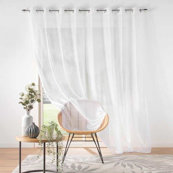 Baltos spalvos iš šydo permatoma užuolaida 300x240 cm Lissea – douceur d'intérieur-image-4