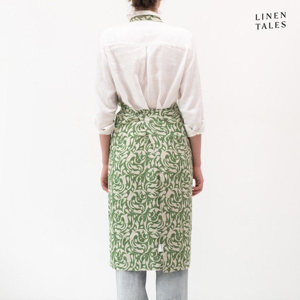 Iš lino prijuostė Evergreen Damask – Linen Tales-image-1