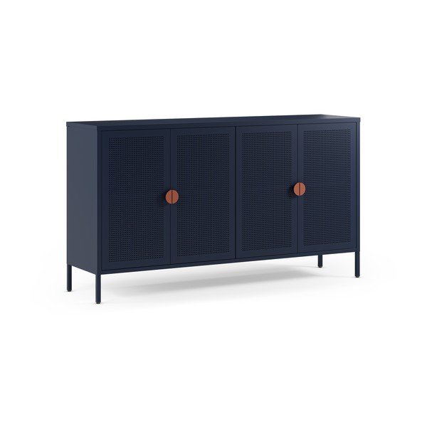 Tamsiai mėlynos spalvos iš metalo spintelė 160x90x40 cm Sayla – Marckeric-image-4