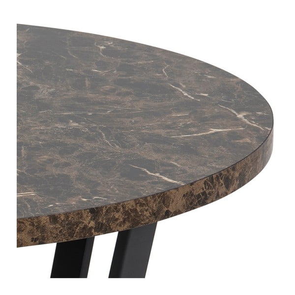 Juodai rudas konferencijų stalas su marmuro apdaila Actona Amble, ⌀ 77 cm-image-3