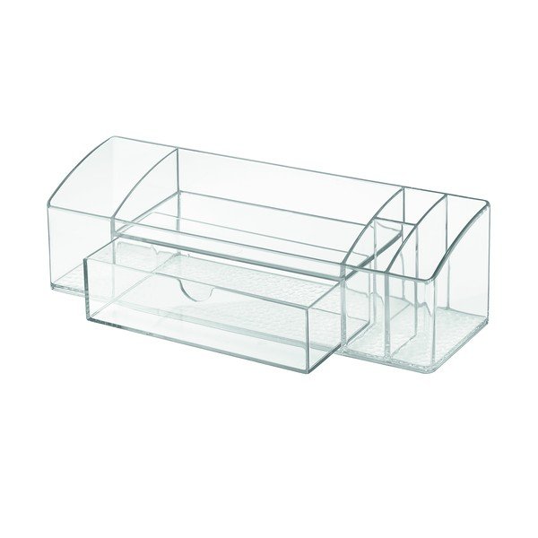 Skaidrus vonios dėklas su stalčiumi iDesign Med+, 30,5 cm ilgio-image-1