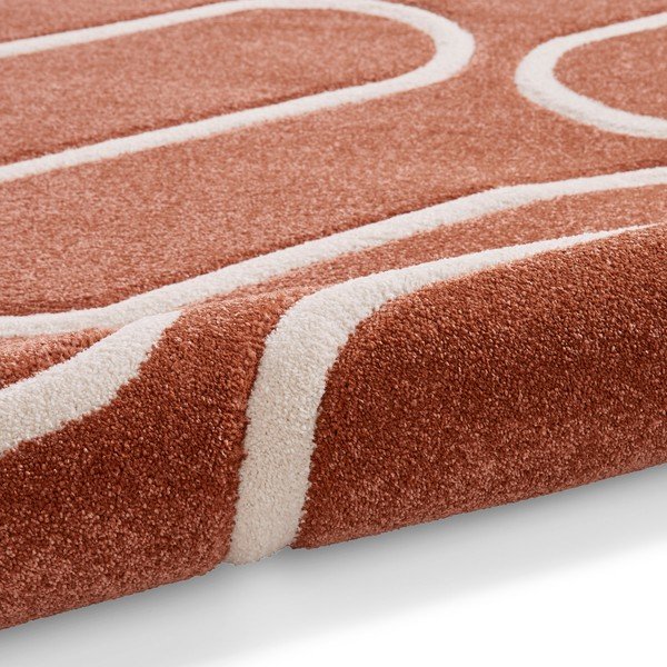 Kilimas raudonos plytų spalvos 120x170 cm Linear Curve – Catherine Lansfield-image-3