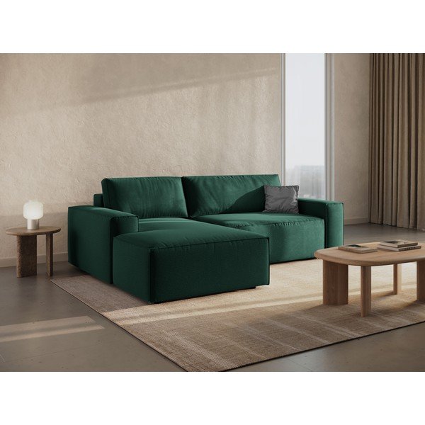 Sulankstoma kampinė sofa žalios spalvos (su kairiuoju kampu) Jodie – Micadoni Home-image-1