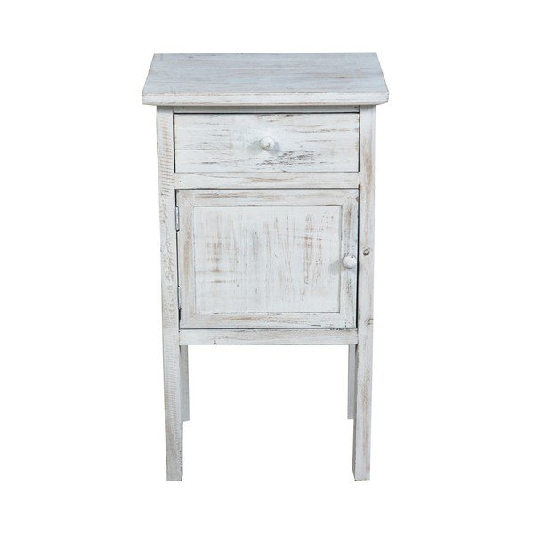 Baltas medinis naktinis staliukas "Biscottini Bedside Table
