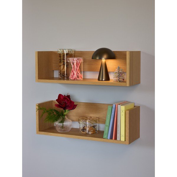 Natūralios spalvos sieninė lentyna iš ąžuolo 64 cm Gap – Hübsch-image-3