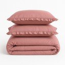 Rožinės spalvos iš ranforce medvilnės viengulė patalynė 140x200 cm Ruffle Striped – Mila Home Luxury