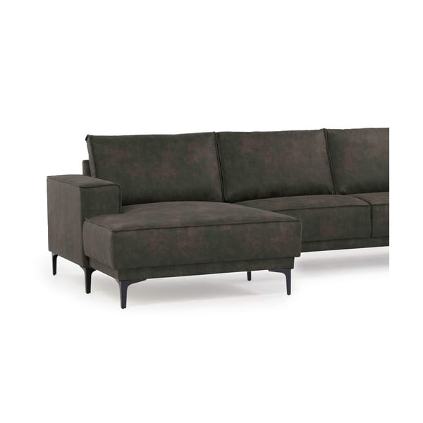 Iš dirbtinės odos kampinė sofa antracito spalvos (su kairiuoju kampu) Copenhagen – Scandic-image-4