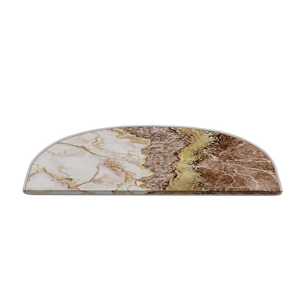 Laiptų kilimėlių rinkiniai kreminės spalvos/šviesiai rudos spalvos 16 vnt. 20x65 cm Golden Marble – Vitaus