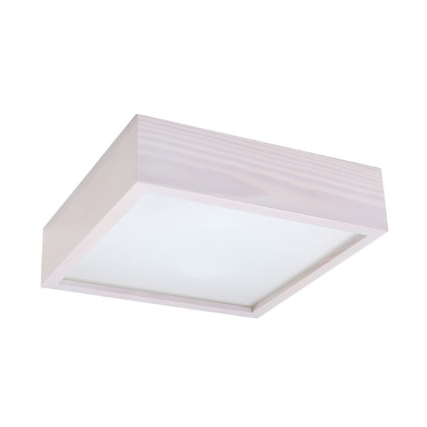 Baltas lubinis šviestuvas su stikliniu gaubtu 30,5x30,5 cm Busha - Nice Lamps