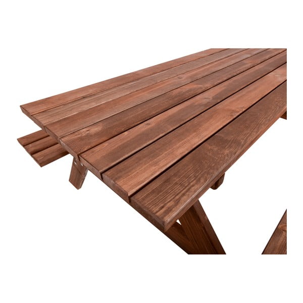 Sodo valgomojo komplektas iš medienos masyvo tamsiai rudos spalvos 4 žmonėms Piknic – Rojaplast-image-2