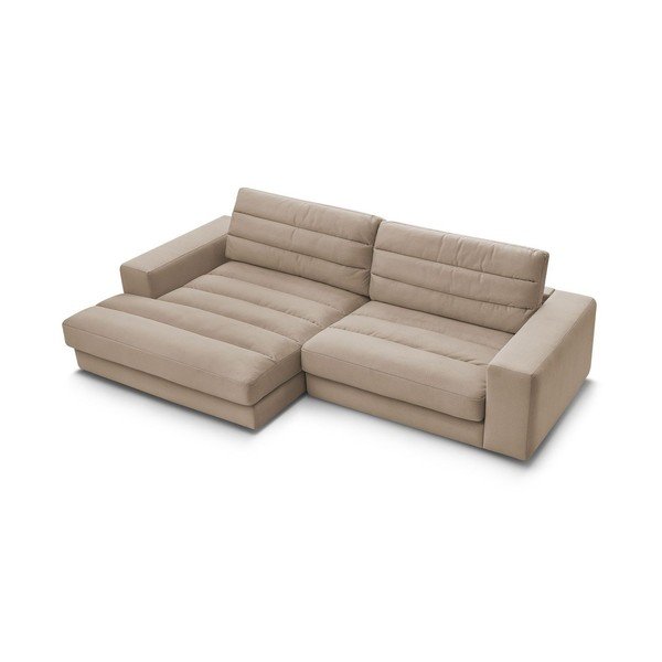 Taupe spalvos kampinė sofa iš velveto (su kairiuoju kampu/su gultu) Sierra – Bobochic Paris-image-3
