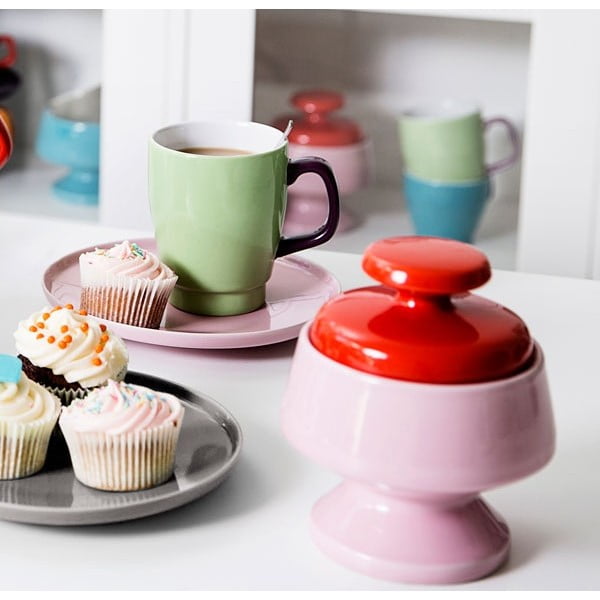 Puodelis ir lėkštė "Sagaform Pop", rudos/turkio spalvos-image-4