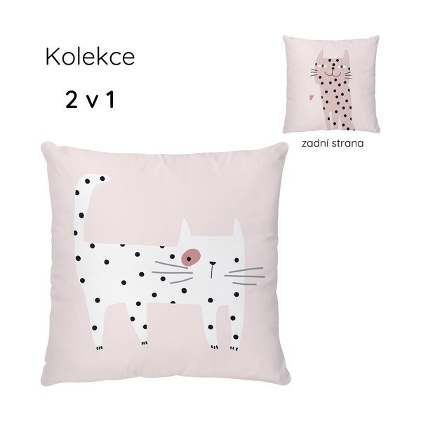 Iš satino medvilnės vaikiška pagalvė 45x45 cm Meow Meow – Butter Kings-image-3