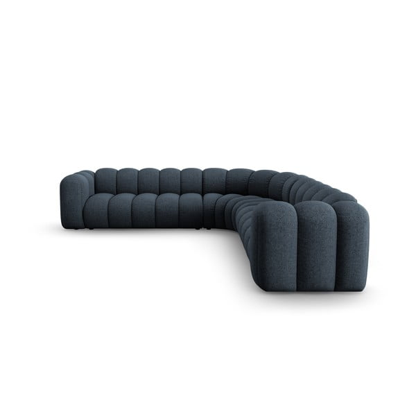 Mėlynos spalvos iš šenilinio audinio modulinė kampinė sofa Lupine – Micadoni -image-2