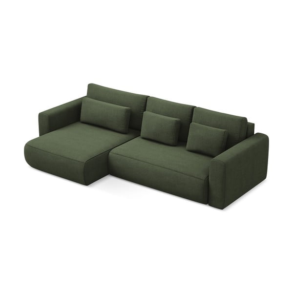 Khaki spalvos sulankstoma/su sandėliavimo vieta kampinė sofa (su kairiuoju kampu/su gultu) Kapua – Makamii-image-4