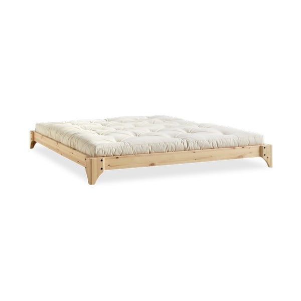 Pušies medienos dvigulė lova su čiužiniu Karup Design Elan Comfort Mat Natural Clear/Natural, 140 x 200 cm