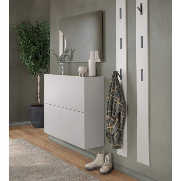 Kreminės spalvos matinis pakabinama spintelė 97x79x27 cm Binetto – Germania-image-1