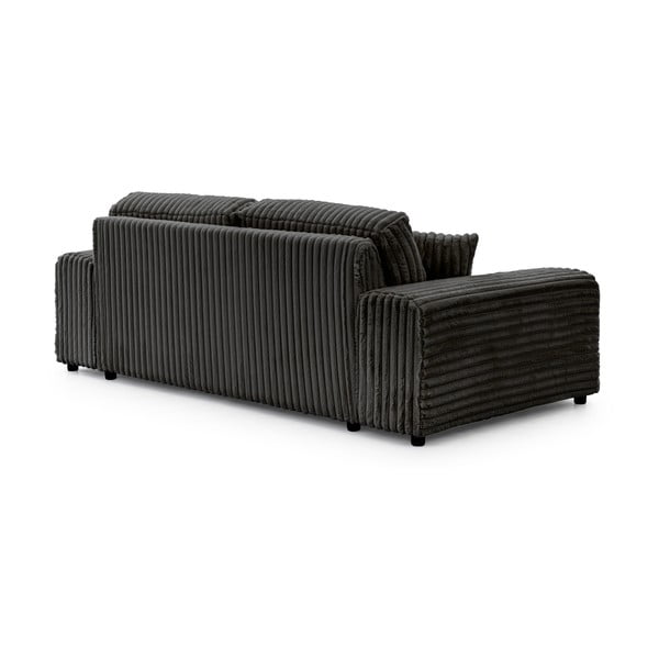 Tamsiai pilkos spalvos iš kordinio velveto sofa 213 cm Justin – Ropez-image-3