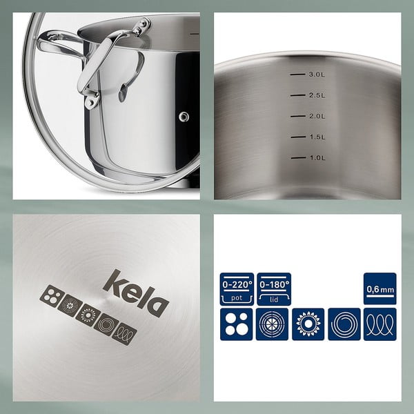 Nerūdijančio plieno puodas su dangčiu "Kela Flavoria", ø 20 cm-image-2