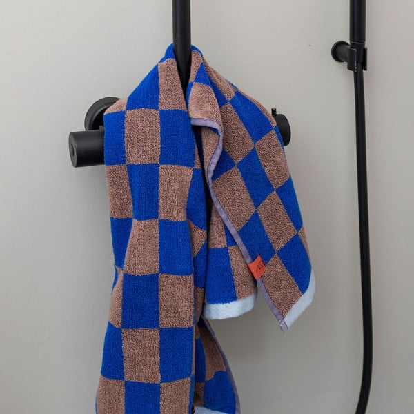 Mėlynai rudas organinės medvilnės vonios rankšluostis 70x133 cm Retro - Mette Ditmer Denmark-image-1