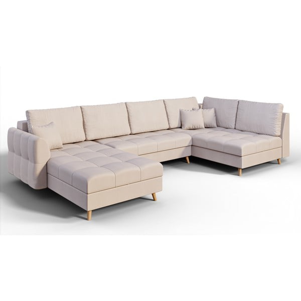 Kreminės spalvos kampinė sofa (kairysis kampas) Ariella - Ropez