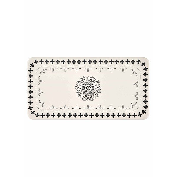 Kreminės spalvos porceliano lėkštė su juodu ornamentu Mia Libre, 32 x 17 cm-image-1