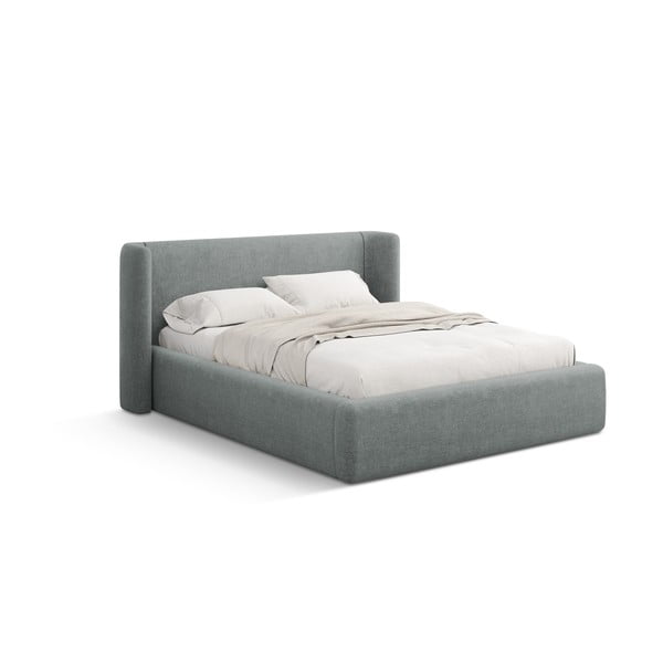 Tamsiai pilkos spalvos dvigulė lova audiniu dengta su sandėliavimo vieta su lovos grotelėmis 180x200 cm Jason – Windsor & Co Sofas