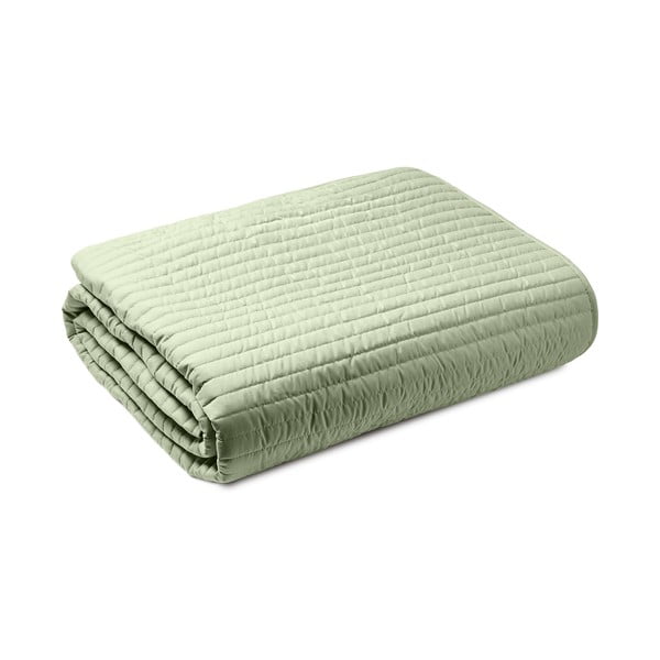 Dygsniuota lovatiesė žalios spalvos dvigulei lovai 220x230 cm Quilted Lines – Bianca